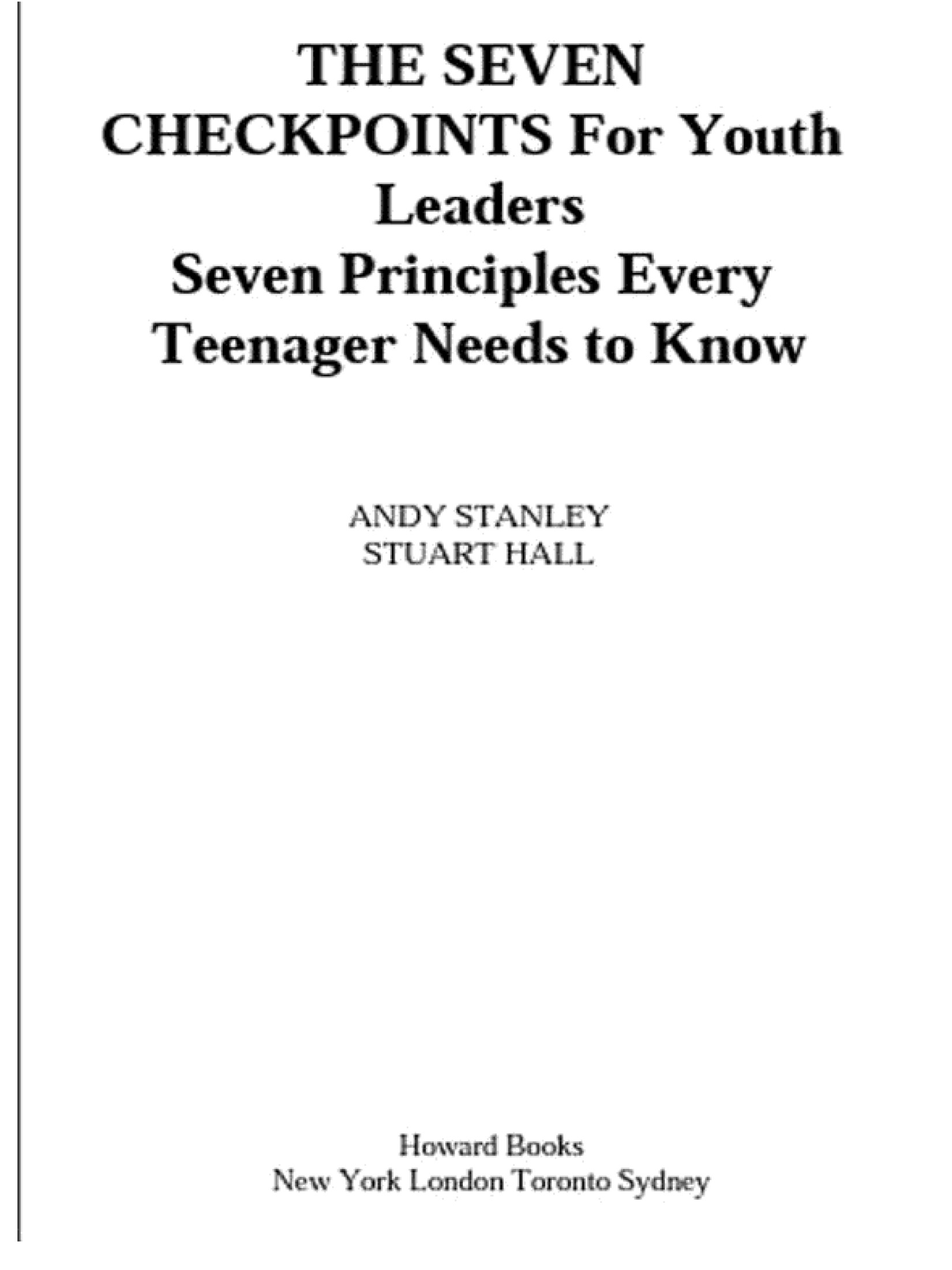 The Seven Checkpoints for Youth Leaders